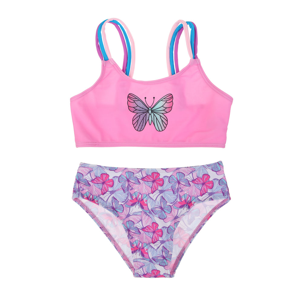 GALANTE Butterflies Two-piece swimsuit for girls, size 98-104, 82% polyester, 18% elastane