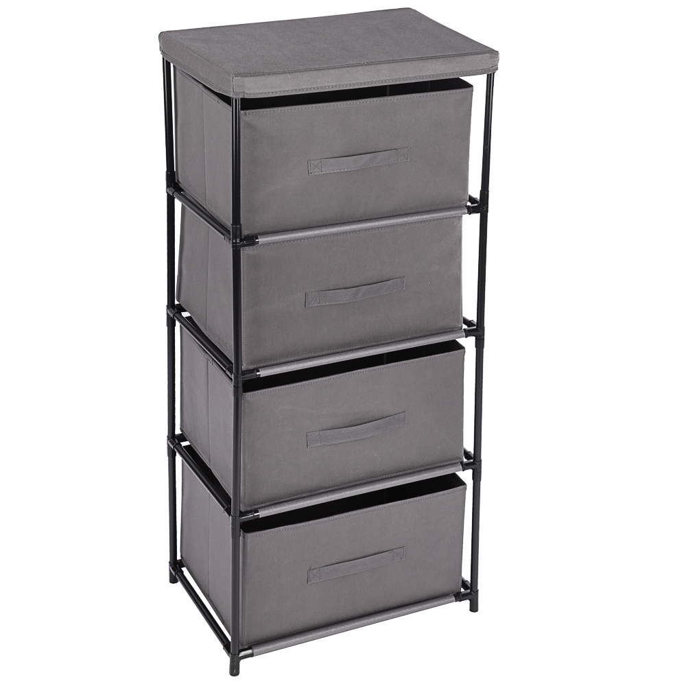 VETTA 4-tier storage unit with 4 spunbond drawers