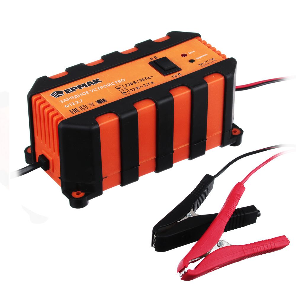 ERMAK Pulse charger, automatic, 2.7 A, 6V/12V, plastic case