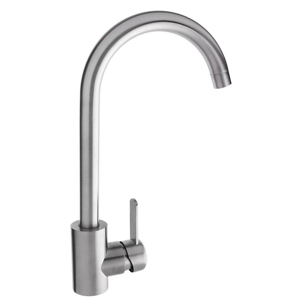 SoyuzKran Kitchen faucet, swivel spout 35cm, ceramic. cartridge 35mm, stainless steel steel, SS01-R133