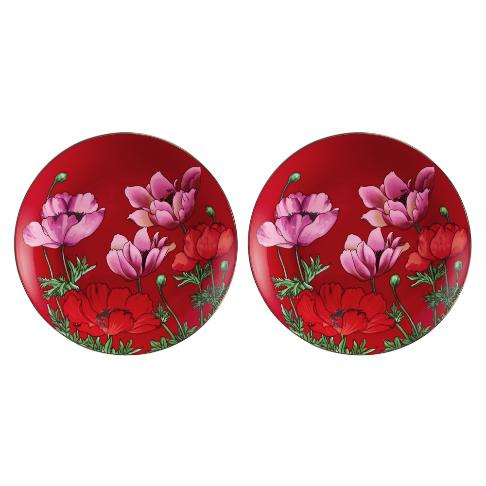 BY COLLECTION Caribbean coral Set of plates 2 ave., 19cm, bone china