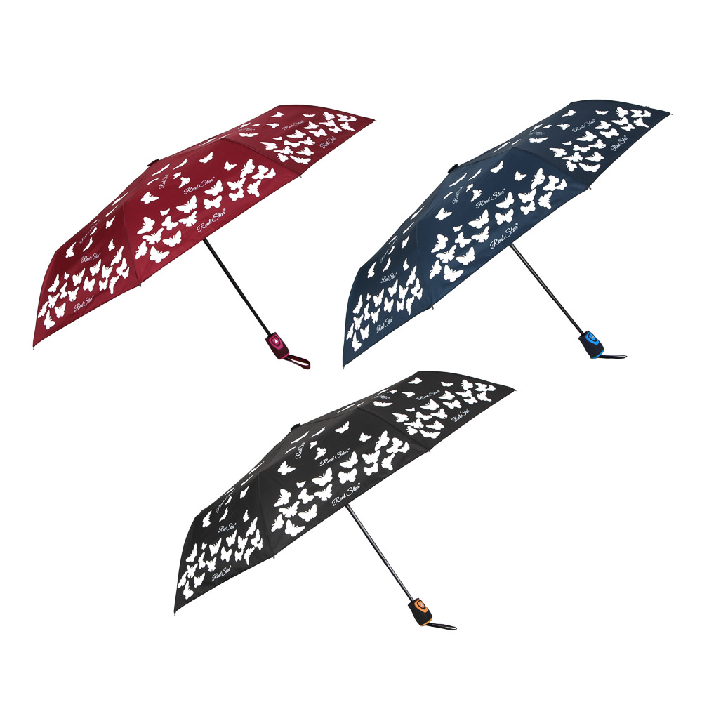 Women's umbrella, semi-automatic, alloy, plastic, polyester, 55cm, 8 knitting needles, 3 colors, art.4