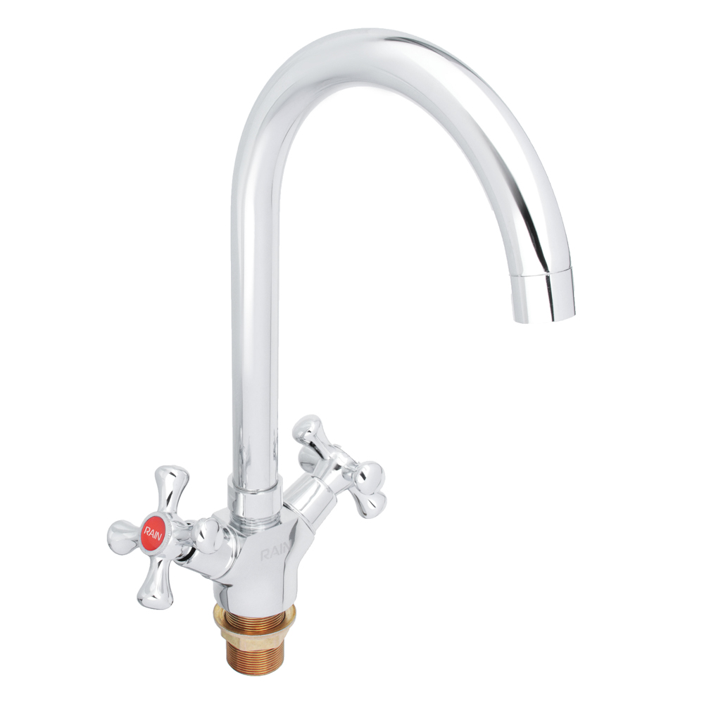 RAIN Kitchen faucet Jade, swivel spout, ceramic. crane axleboxes 1/2, nut, brass, chrome