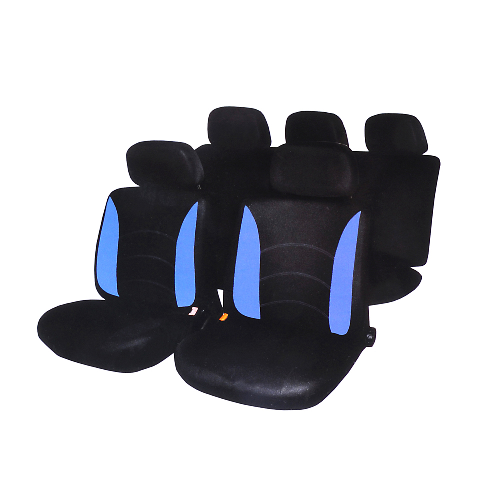 NG Car covers 9 ave., polyester, Gamma, 3 zippers. in the back, 3 zippers. in seat, black/blue