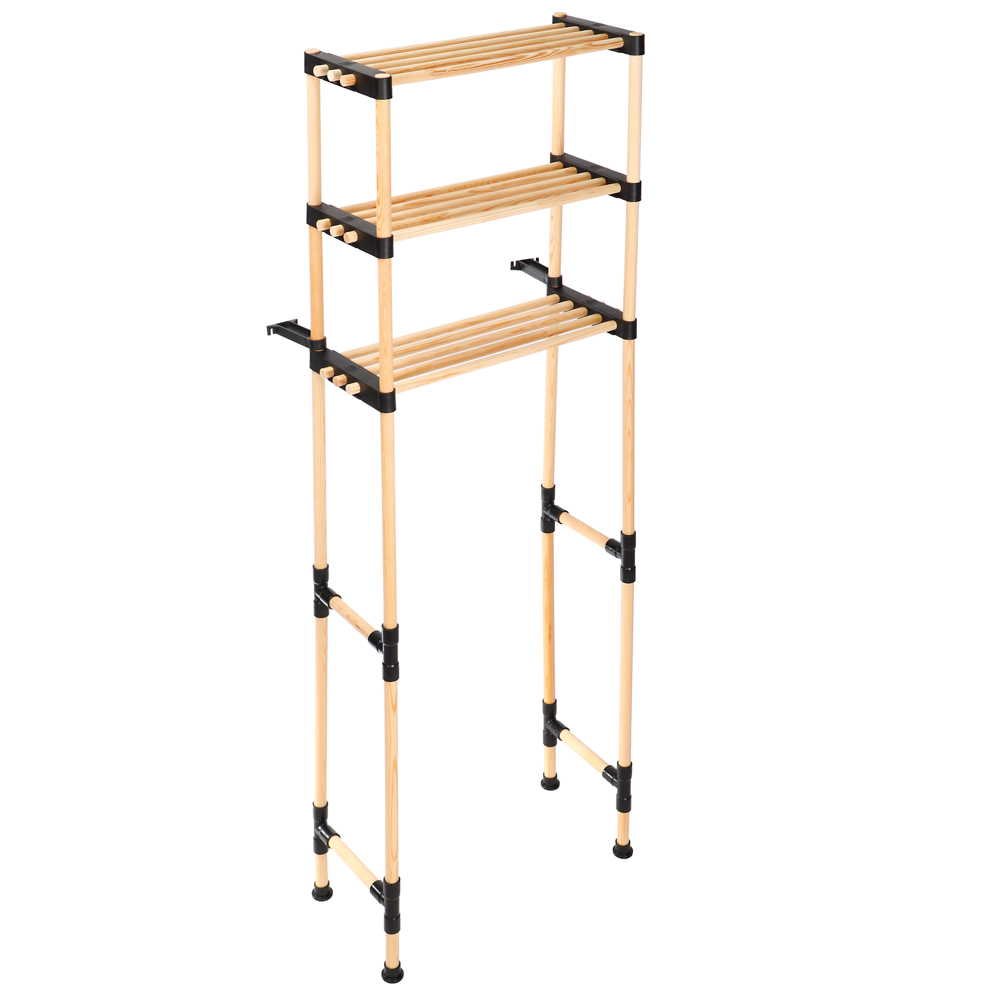 SEOWOOD Rack with shelves above the toilet, 136x20x51 cm, natural wood