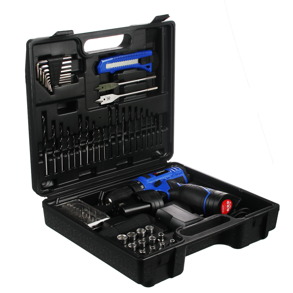 ROKOT Tool set "Home Craftsman" Screwdriver 12V, set in case 77 items for repair