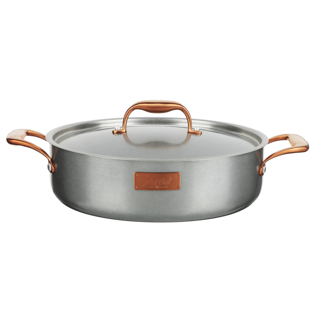 Ivlev Chef Ladoga Pan 28x8cm 4.5l, stainless steel lid, induction, stainless steel 18/10