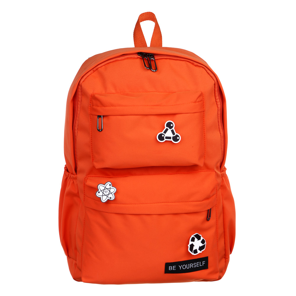 ClipStudio Backpack for teenagers 45x30.5x13cm, 1 compartment, 6 pockets, badges, PE, orange