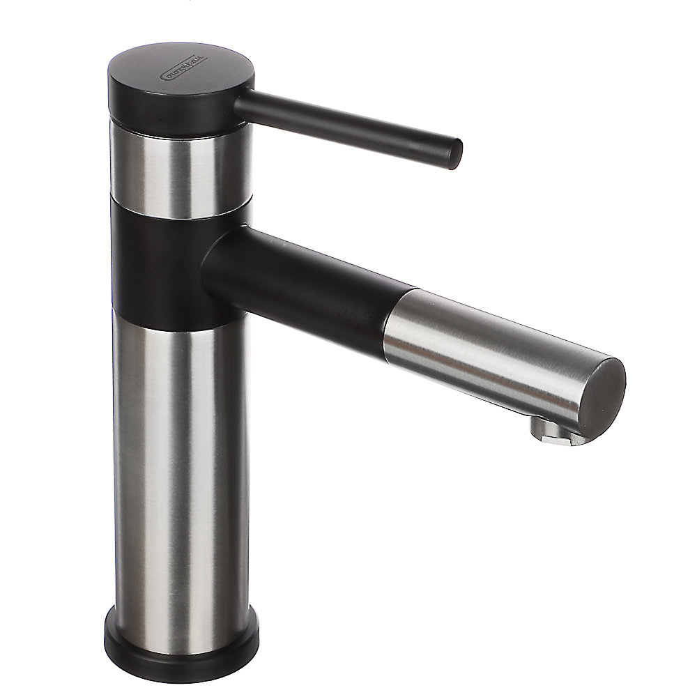 SoyuzCrane Sink mixer, rotary, ceramic. cartridge 35mm, stainless steel steel, black, SS02-R132