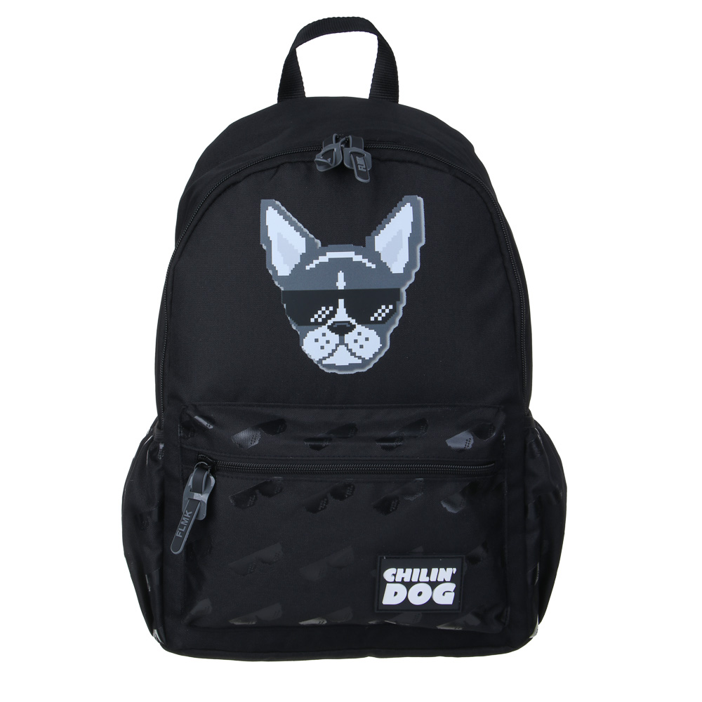 Backpack other 40x30x15cm, 1 compartment, 4 pockets (1 on the back), patch, PE, silicone, "Dog on the chill"