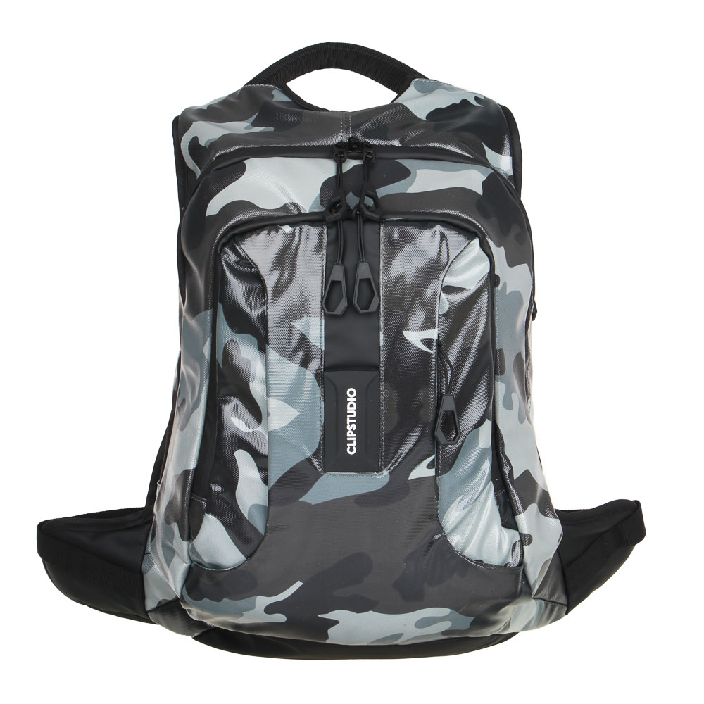 Backpack for teenagers 50x32x17cm, "Military", 2 compartments, 3 pockets, side support, handle, extra-thick PE