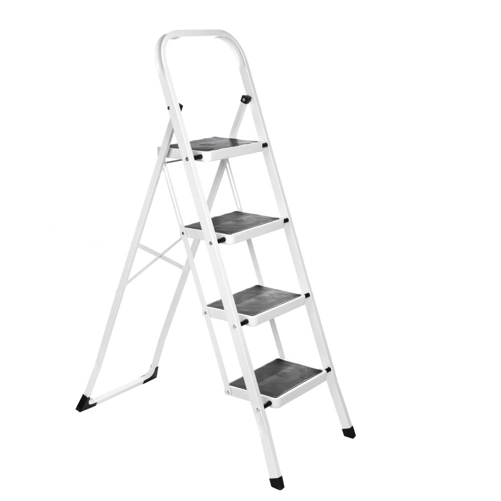 ERMAK Steel stepladder, 4 steps, rubberized steps