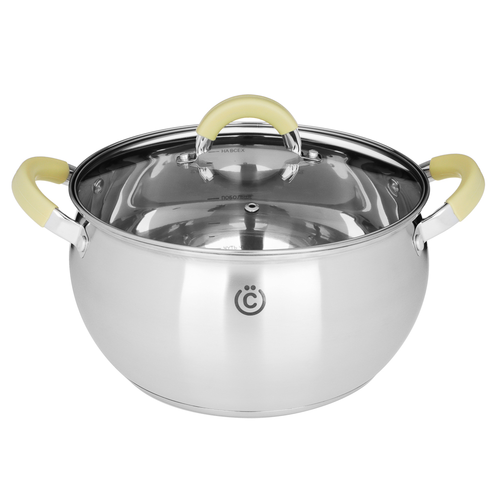 VSEGAZIN Catania Pan 24x13.5cm. 6.4l. from glass lid, induction