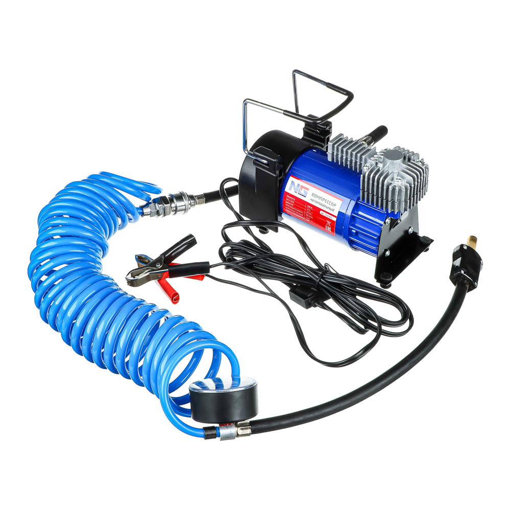 NEW GALAXY Car compressor, crocodiles for battery, 5m hose, in bag 12V, 280W, 60 l/min, metal