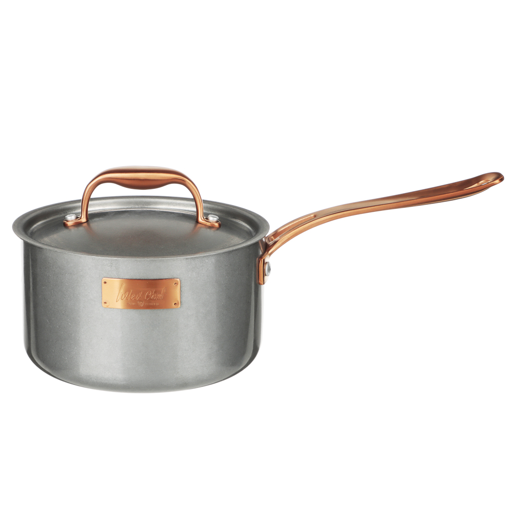 Ivlev Chef Ladoga Ladle 18x10.5 cm 2.5 l, with stainless steel. lid, induction, stainless steel 18/10
