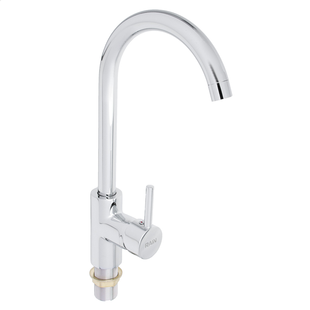 RAIN Kitchen mixer Amber, high spout, 40mm cartridge, nut, brass, chrome