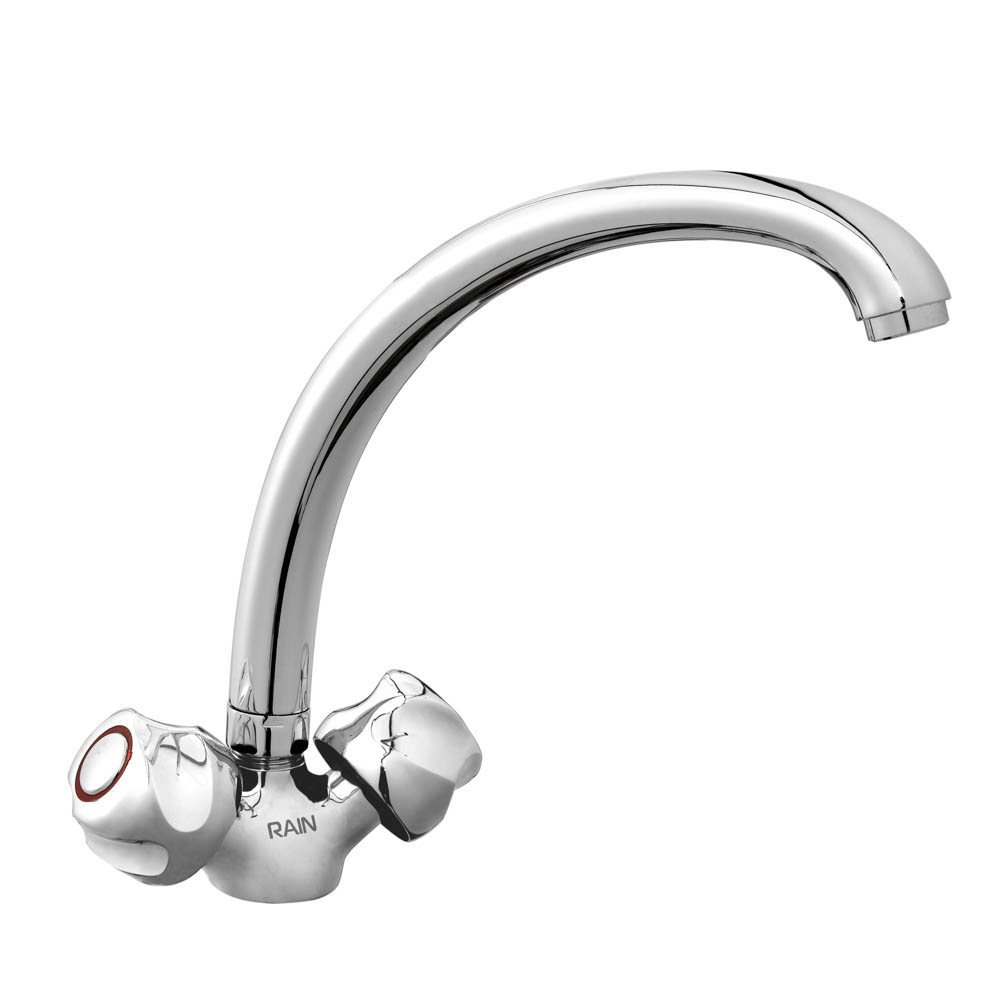 RAIN Kitchen faucet Quartz, high spout, ceramic. crane axleboxes 1/2, brass, chrome