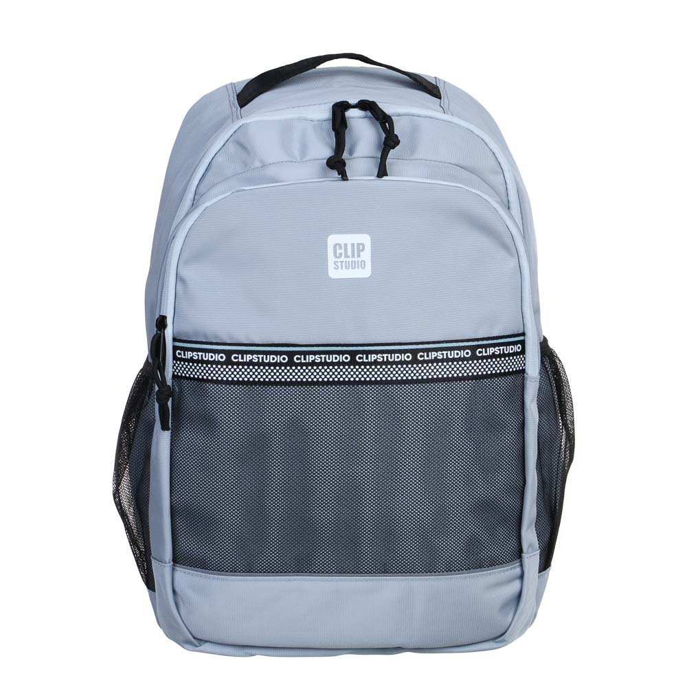 Backpack for teenagers 44x31x19cm, 2 compartments, 2 pockets, mesh insert, reflective strip, handle, PE, gray