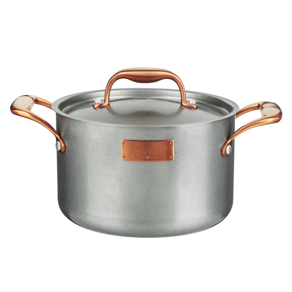 Ivlev Chef Ladoga Pan 20x12.5cm 3.8l, stainless steel lid, induction, stainless steel 18/10