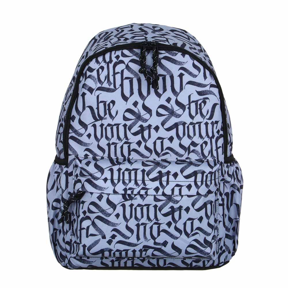 LETTERS Backpack for teenagers, 41x29x18cm, 1 compartment, 4 pockets, thick PE, closed zippers, light background
