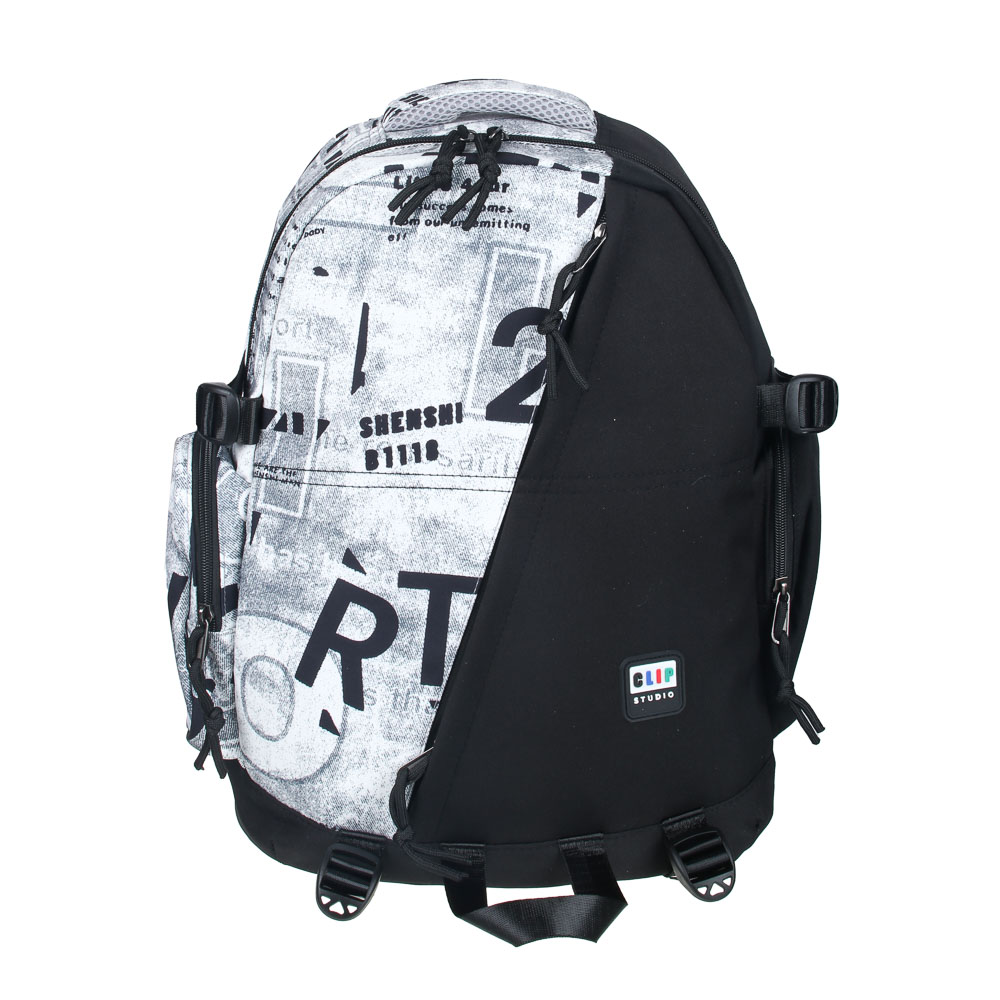 Backpack for teenagers 44x31x13cm, 1 compartment, 4 pockets, reinforced handle, side drawstrings, patch, PE