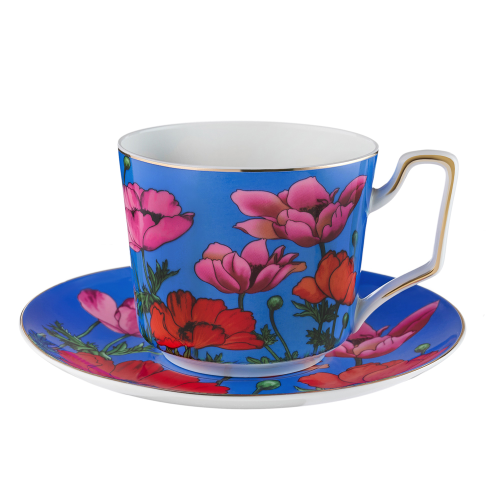 BY COLLECTION Caribbean turquoise Tea set 2 sets, 300ml, 15cm, bone china