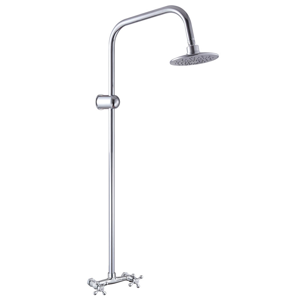 SoyuzKran Shower system with mixer (ceramic faucet-axles 1/2, zinc), overhead shower 1 mode, chrome, type 2