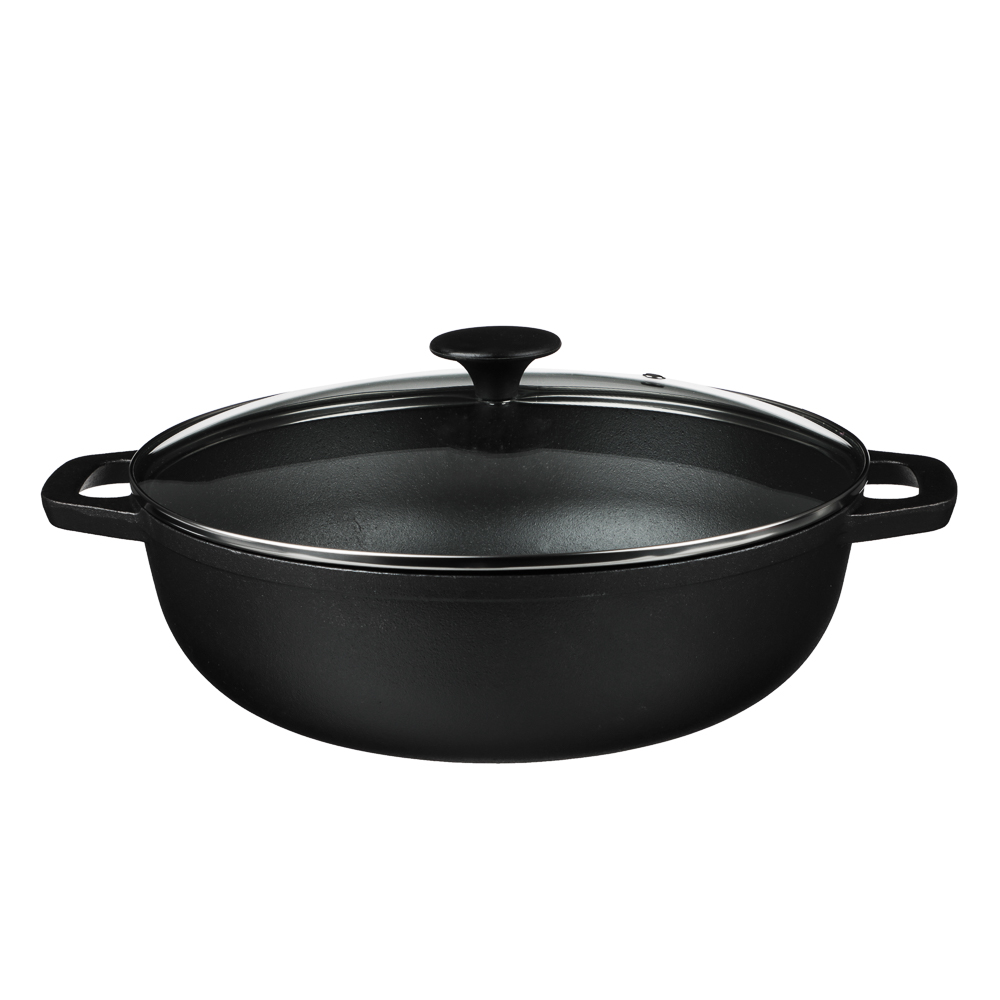 VETTA Wok cast iron, d30x8.5cm, glass lid