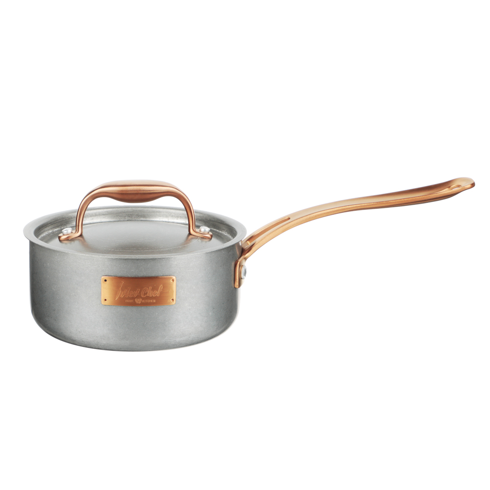 Ivlev Chef Ladoga Ladle 16x7.5cm 1.4l, stainless steel lid, induction, stainless steel 18/10