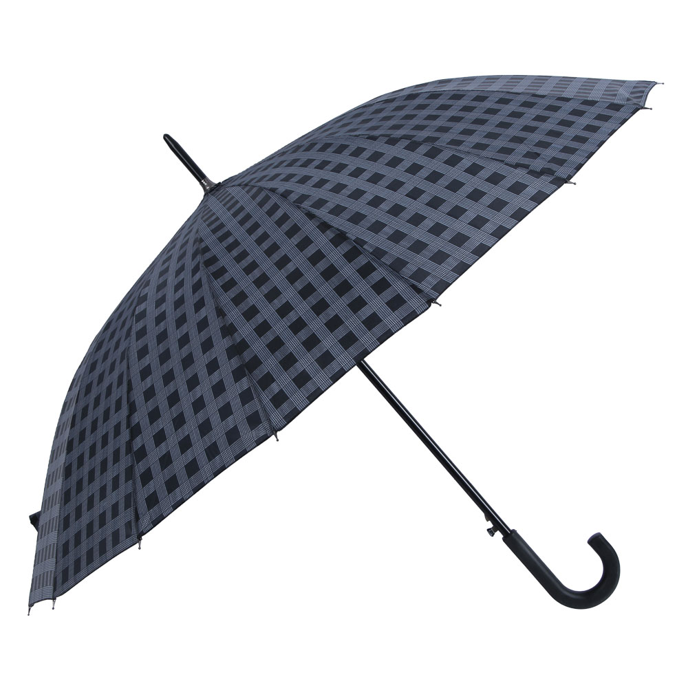 Men's cane umbrella, metal, plastic, polyester, 60cm, 16 spokes, 1 design
