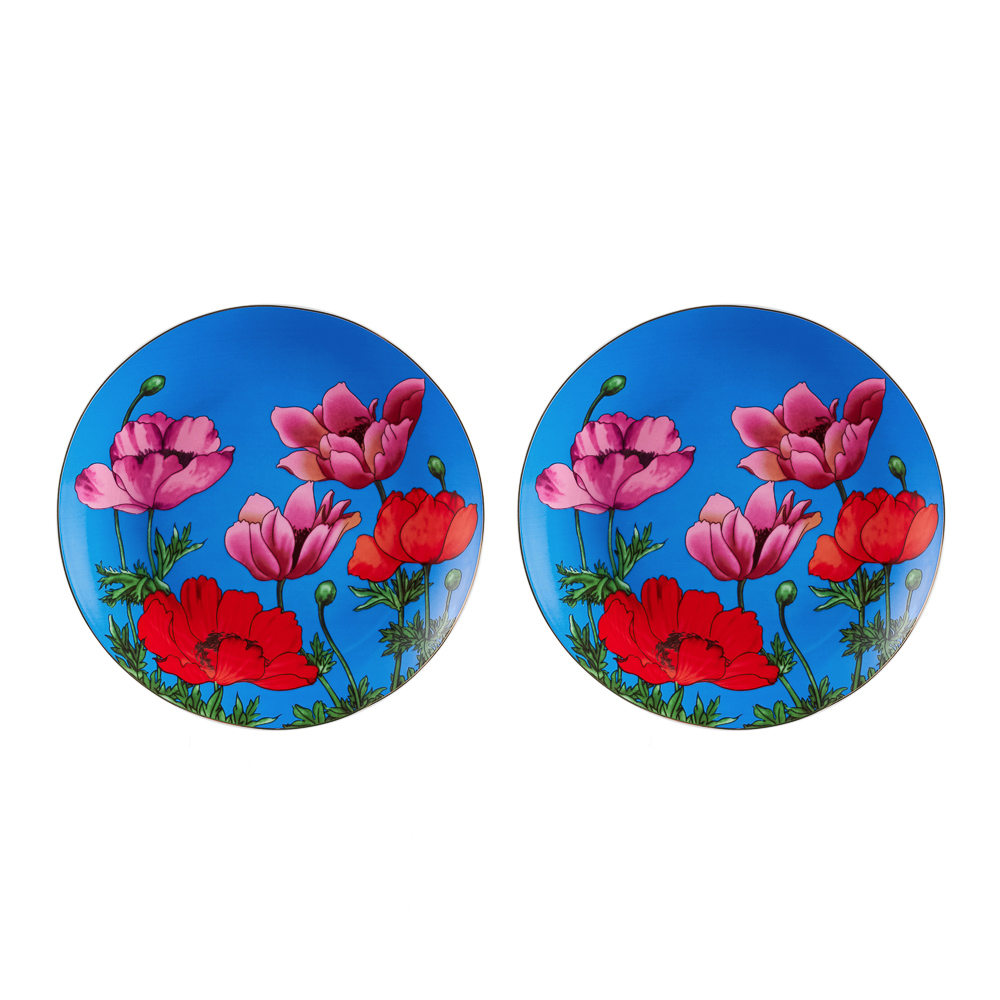 BY COLLECTION Caribbean turquoise Set of plates 2 ave., 19cm, bone china