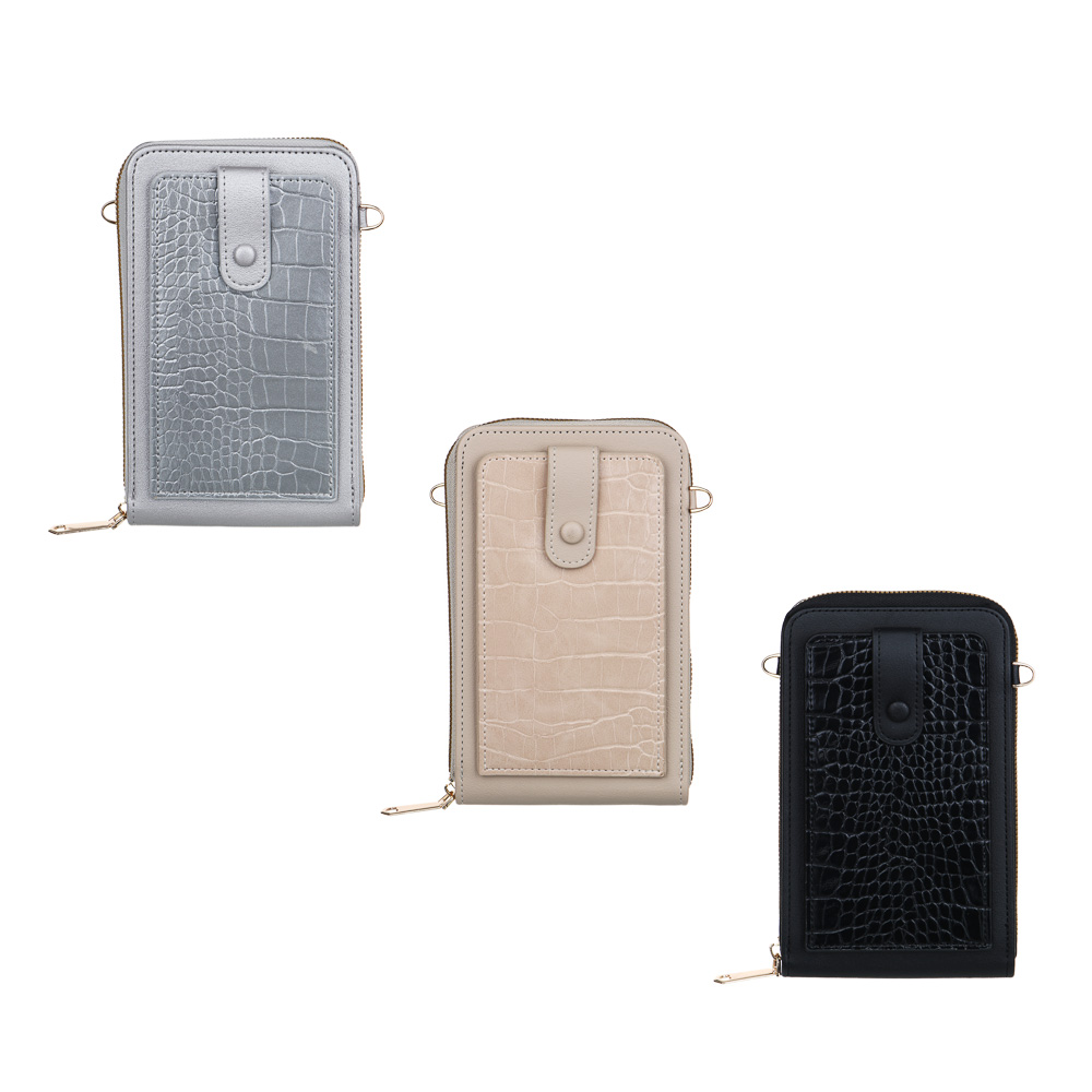 YL Wallet-handbag with a long strap, PU, ​​PVC, 11x18.5cm, 3 colors, KZh23-06